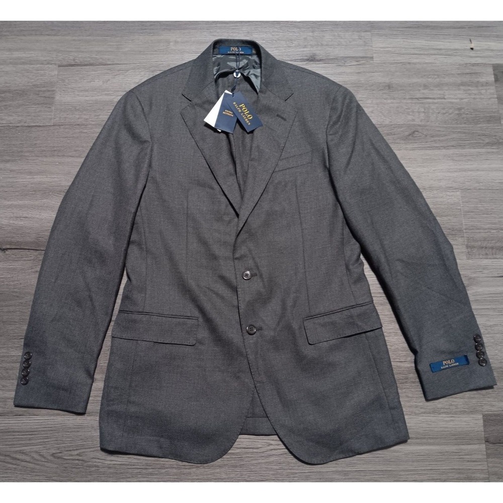 NWT Polo Ralph Lauren Men's Gray Traveler Unstructured Wool Suit Jacket Size 40L